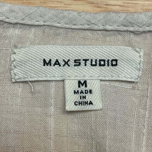 Max Studio Cottagecore Boho Crochet Peasant Top Size M Ivory - Picture 10 of 12